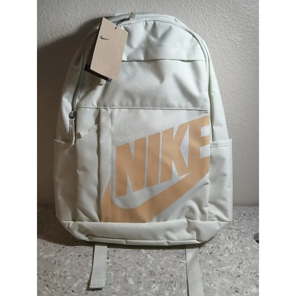 Nike Heritage Backpack Cream Beige Large Logo Unisex School Bag NWT - Picture 1 of 5